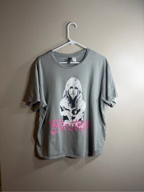 H&M Britney Spears Graphic Tee Sage Green Size M